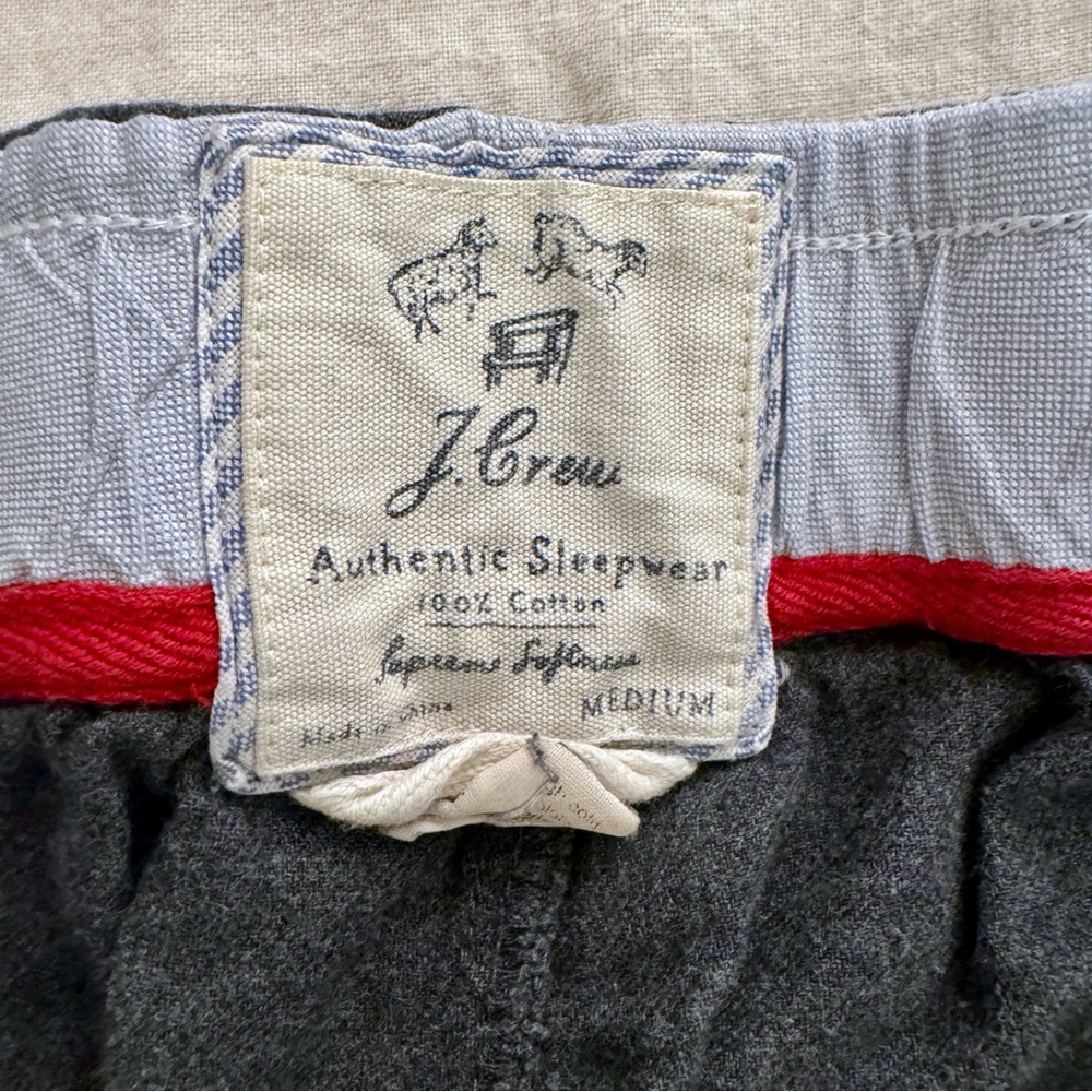 J.Crew Pajama Pants Mens Medium Christmas Pug Dog Charcoal Gray PJ Bottoms - Picture 3 of 4